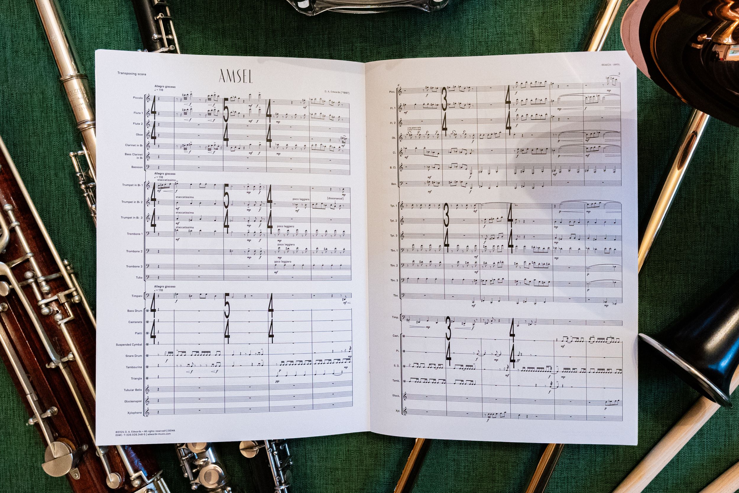 Preview of the score (Transposing score)